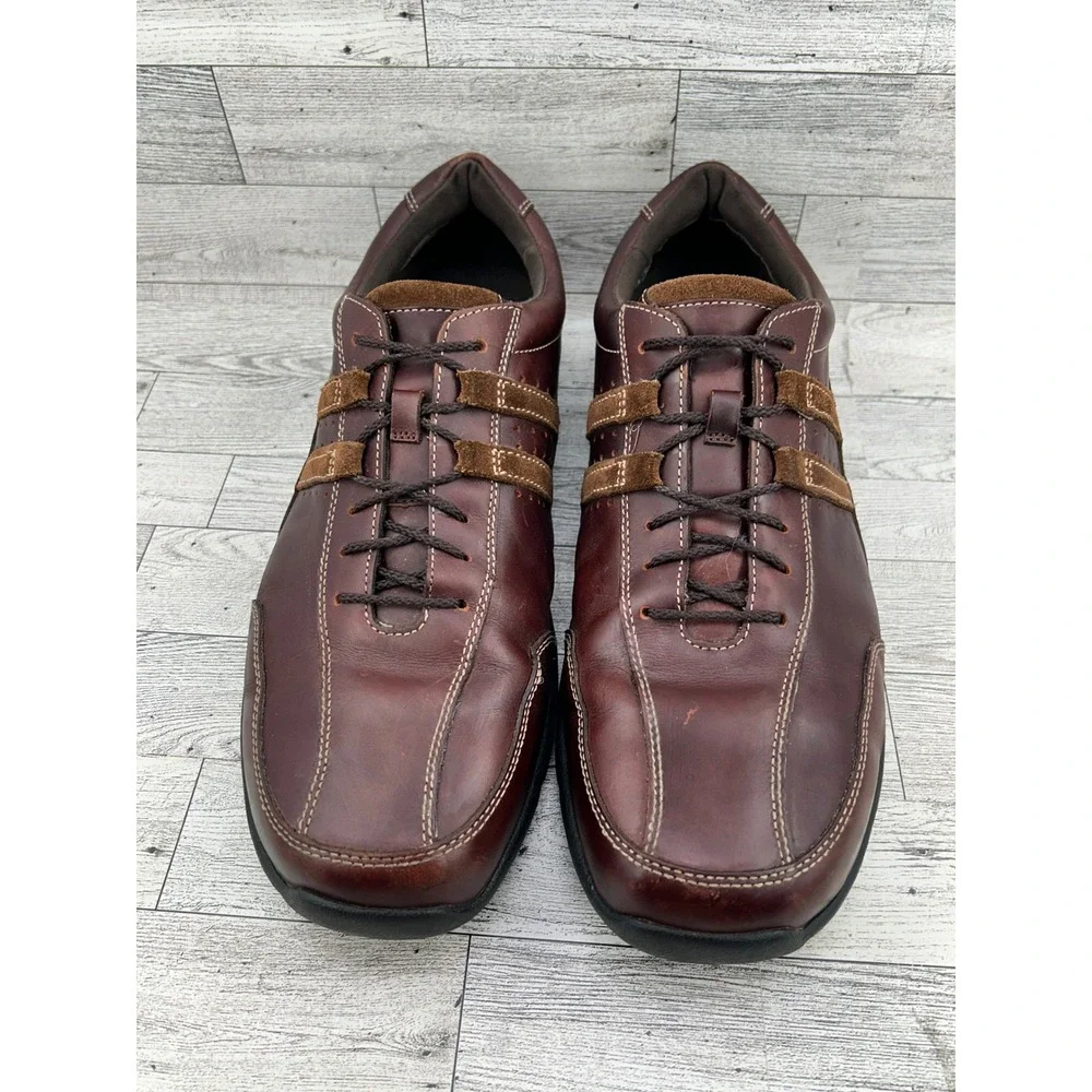 Rockport XCS‎ Men's Leather Brown Lace Up Comfort Driving Moccasin Shoes 14M